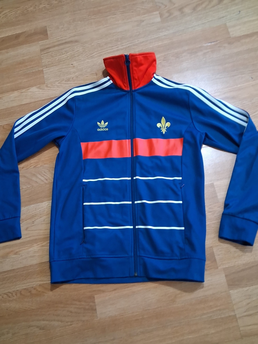 France Adidas Men’s Blue Track Jacket with Red Accent